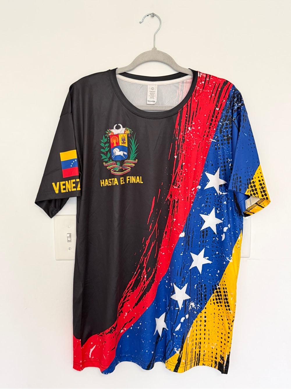 Venezuelan Flag Graphic Men's Shirt in Black, Red, Blue & Yellow